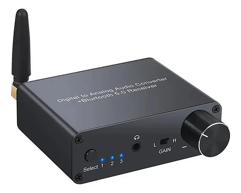 Conversor De Audio Dac Hifi + Bluetooth Rx Rca 3.5mm Amp 3.5