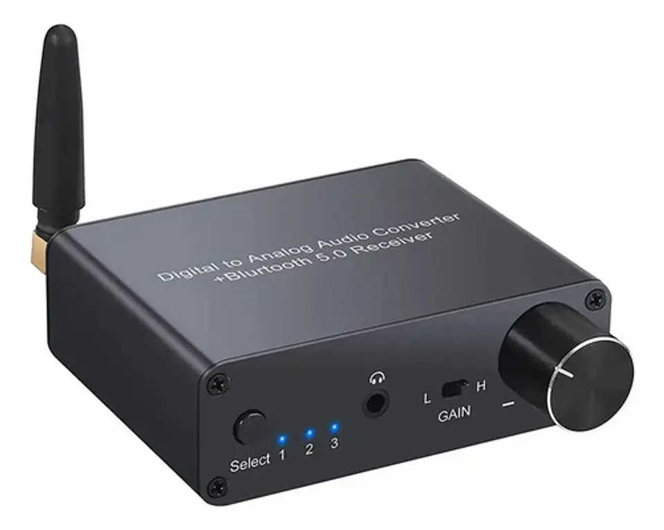 Conversor de Audio DAC HIFI + Bluetooth Rx RCA 3.5mm Amp 3.5 1