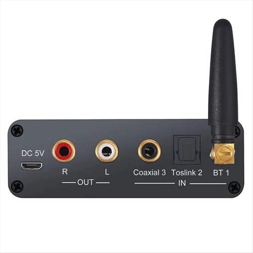 Conversor De Audio Dac Hifi + Bluetooth Rx Rca 3.5mm Amp 3.5 2