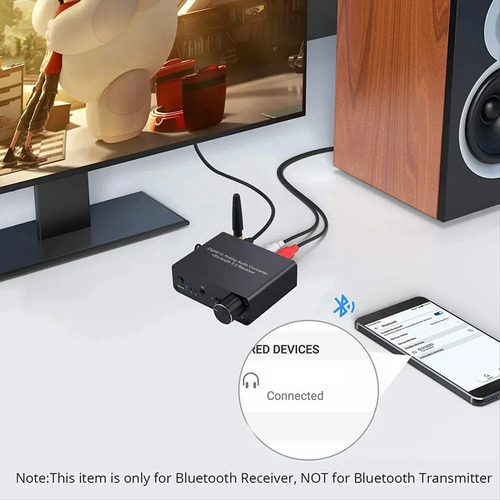 Conversor De Audio Dac Hifi + Bluetooth Rx Rca 3.5mm Amp 3.5 5