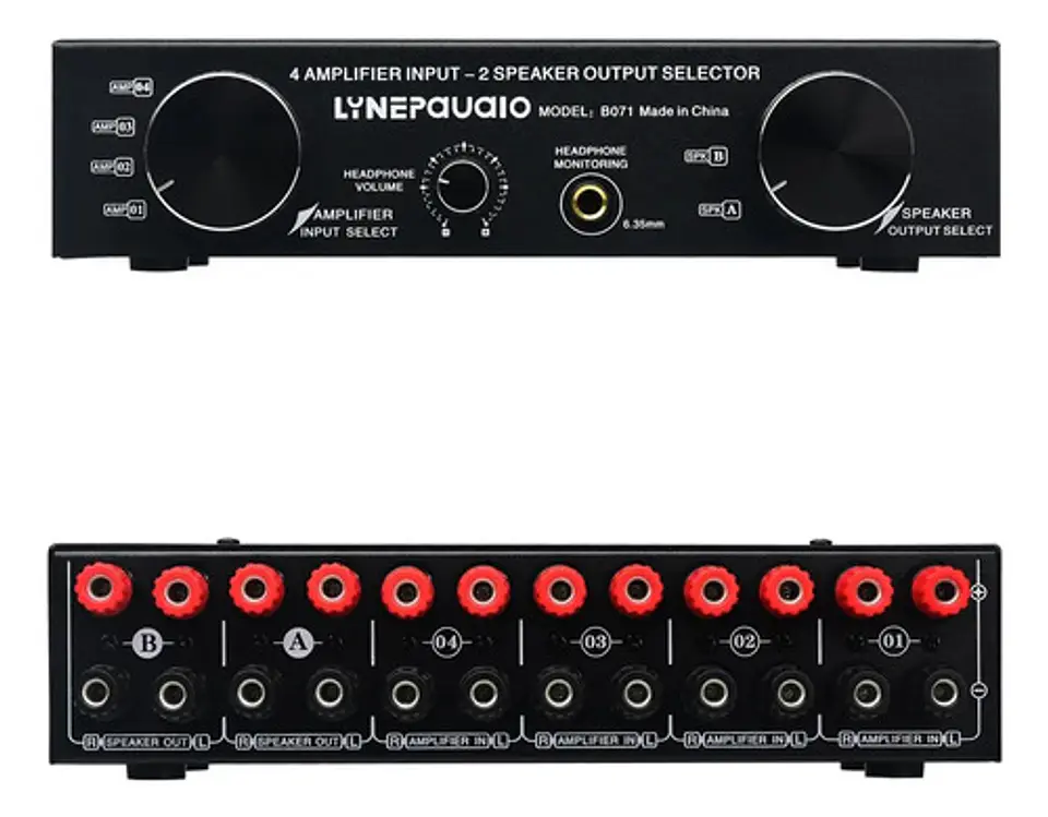 Conmutador Selector de Parlantes y Amplificador 2x4 Switch Hifi 3