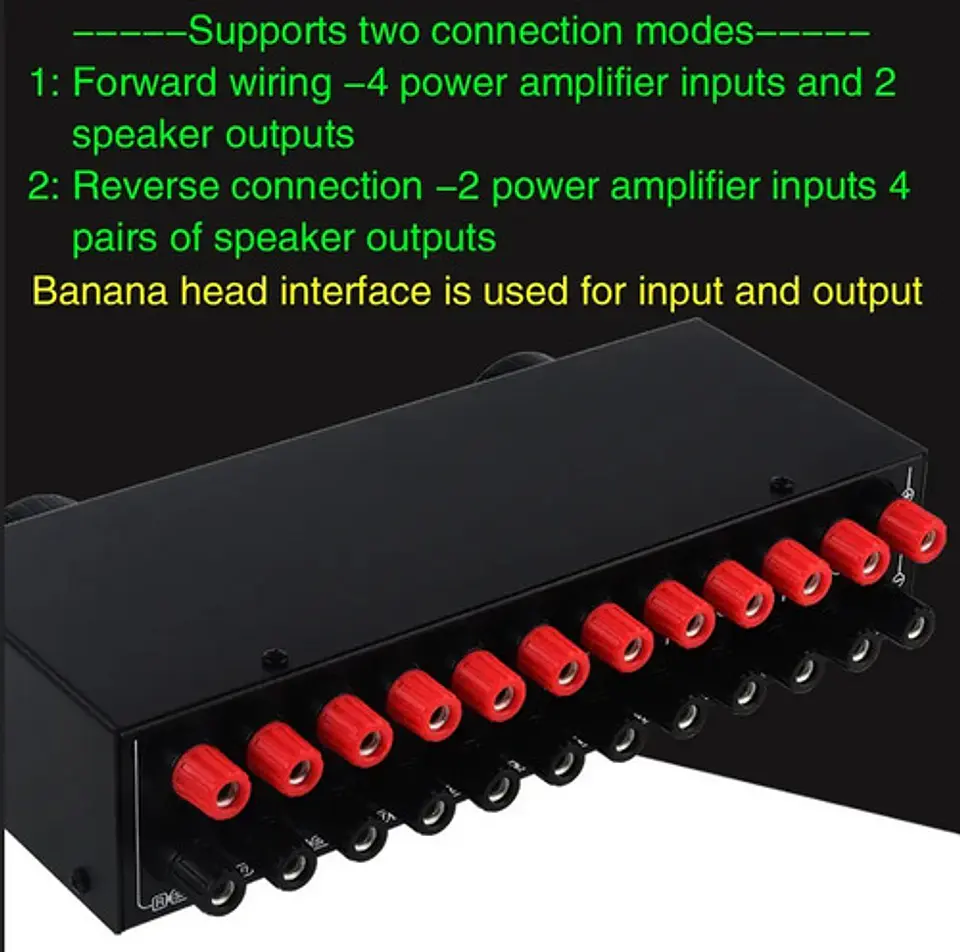 Conmutador Selector de Parlantes y Amplificador 2x4 Switch Hifi 7