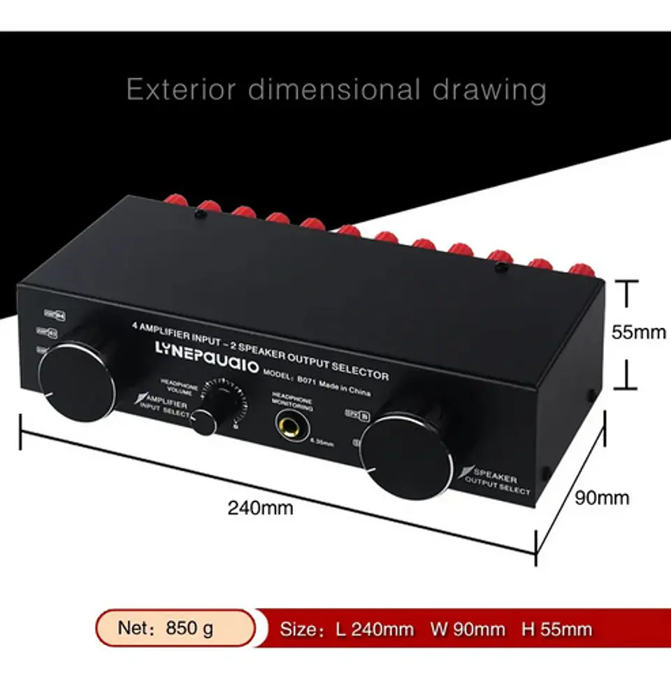 Conmutador Selector de Parlantes y Amplificador 2x4 Switch Hifi 10