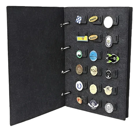 Organizador Para Pins Metalicos Exhibidor Fieltro Tipo Libro