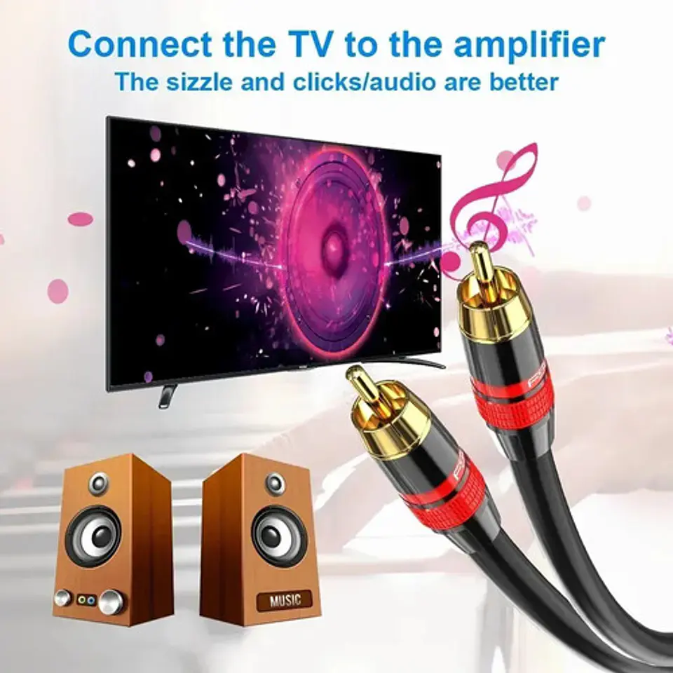 Cable RCA FSU Coaxial Digital Subwoofer 3m Audio Hifi 300cm 4