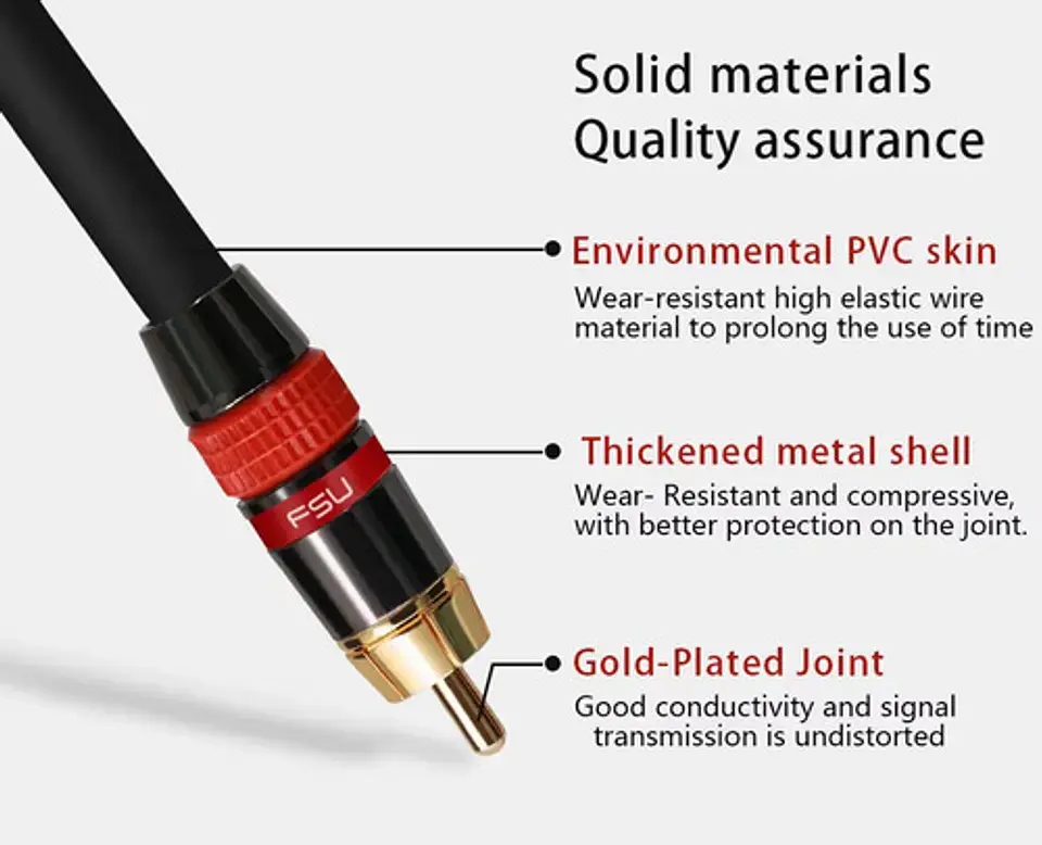 Cable RCA FSU Coaxial Digital Subwoofer 3m Audio Hifi 300cm 8
