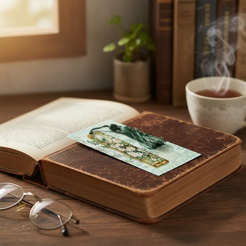 Marcador De Página Rosas Van Gogh Metal Dorado Flores 2