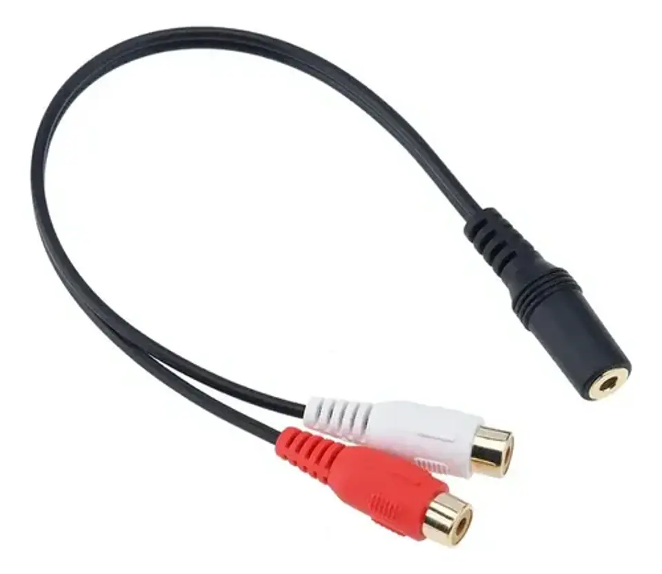 Adaptador de Conectores Audio Estéreo Rca A 3.5mm Hembras 1