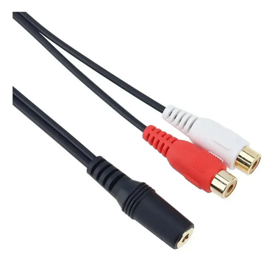 Adaptador de Conectores Audio Estéreo Rca A 3.5mm Hembras 2