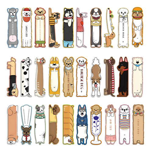 Set 30 Marcador De Página Libros Razas De Perros Perritos 1