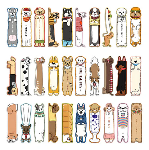 Set 30 Marcador De Página Libros Razas De Perros Perritos