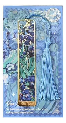 Marcador De Página Lirios Van Gogh Metal Dorado Flores 1