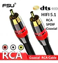 Cable RCA FSU Coaxial Digital Subwoofer 5m Audio Hifi 500cm - Miniatura 2