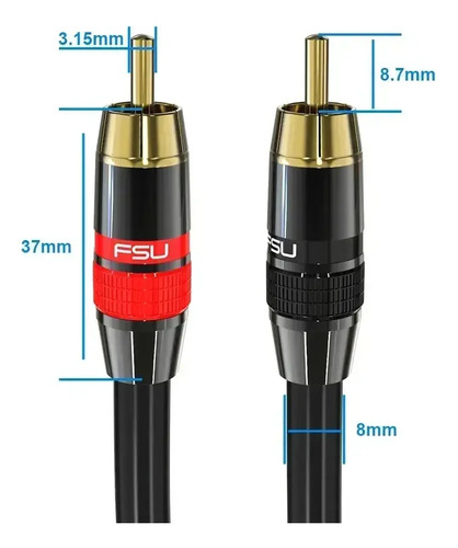 Cable Rca Fsu Coaxial Digital Subwoofer 5m Audio Hifi 500cm 11