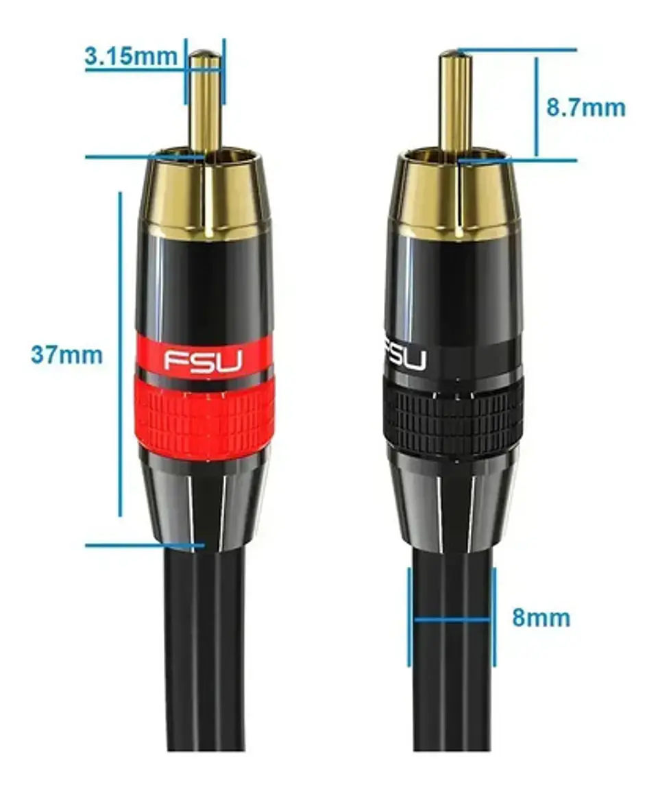 Cable RCA FSU Coaxial Digital Subwoofer 5m Audio Hifi 500cm 11