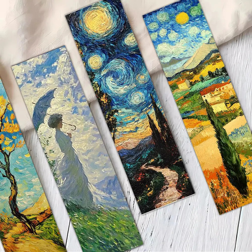 Set 32 Marcador De Página Van Gogh Oil Doble Impresión Arte 4