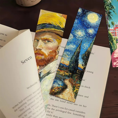 Set 32 Marcador De Página Van Gogh Oil Doble Impresión Arte 5