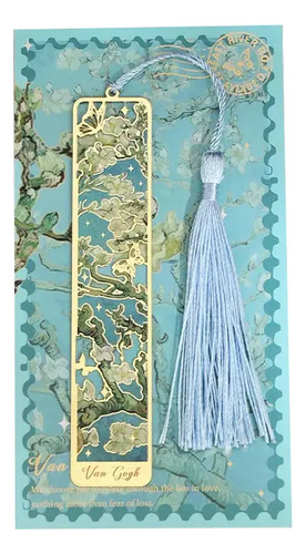 Marcador De Página Almendro En Flor Van Gogh Metal Dorado 1