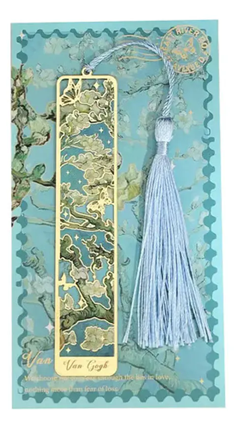 Marcador De Página Almendro En Flor Van Gogh Metal Dorado