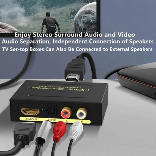 Extractor De Audio Hdmi Digital A Óptico Spdif Y Rca 2.1 5.1 5