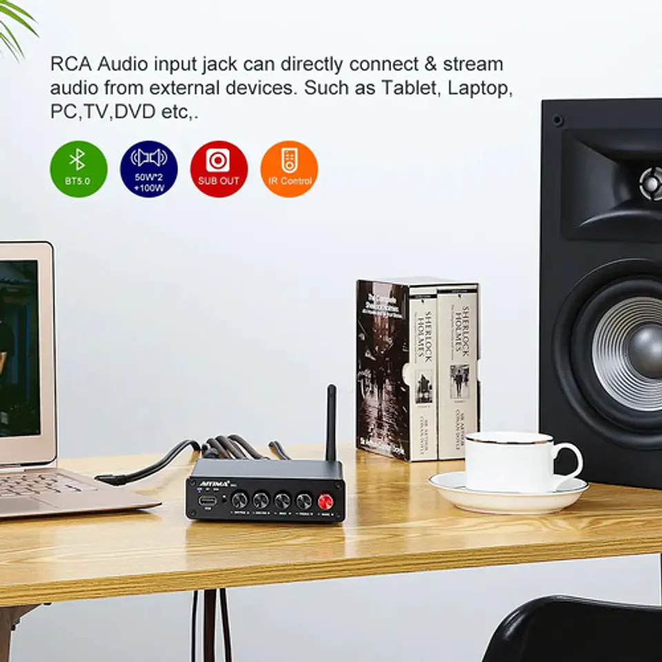 Amplificador de Sonido Aiyima B01 2.1 Bt 50wx2 + 100w Hifi 7