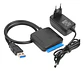 Adaptador USB 3.0 a Sata Disco Duro SSD 2.5 y 3.5 con Fuente - Miniatura 1