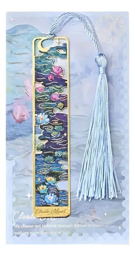 Marcador De Página Lirios De Agua Claude Monet Metal Dorado 1