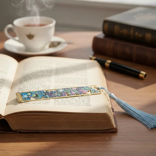 Marcador De Página Lirios De Agua Claude Monet Metal Dorado 2