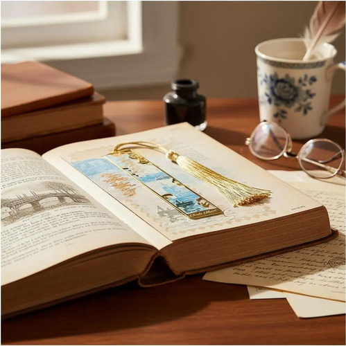 Marcador De Página Impresión Sol Naciente Claude Monet Metal 2