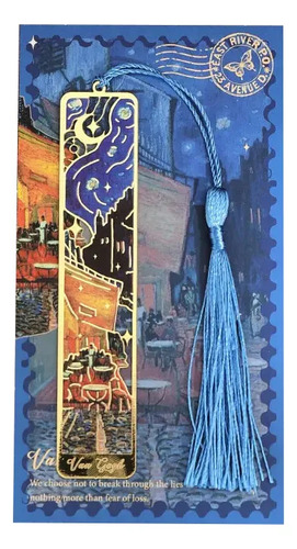Marcador De Página Terraza De Café Por La Noche Van Gogh 1