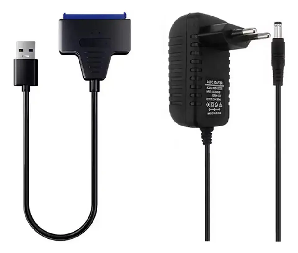 Adaptador USB 3.0 a Sata Disco Duro SSD 2.5 y 3.5 Fuente 12V 1