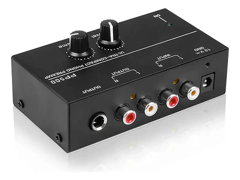 Preamplificador Phono PP500 Control Volumen y Nivel RCA 1/4 