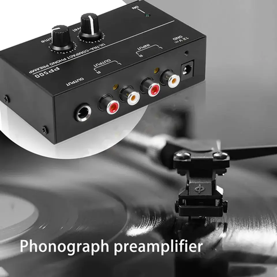 Preamplificador Phono PP500 Control Volumen y Nivel RCA 1/4  5