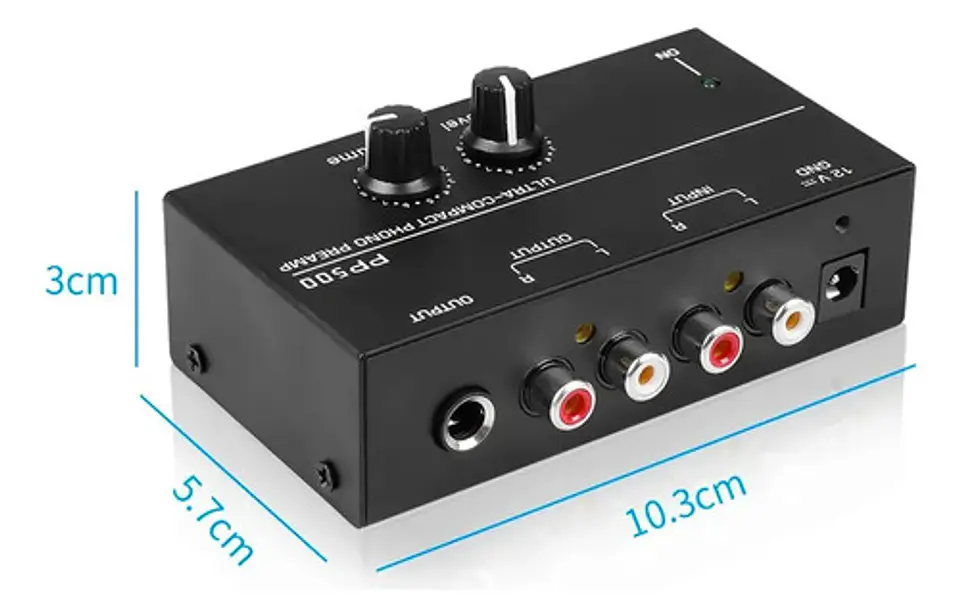Preamplificador Phono PP500 Control Volumen y Nivel RCA 1/4  6