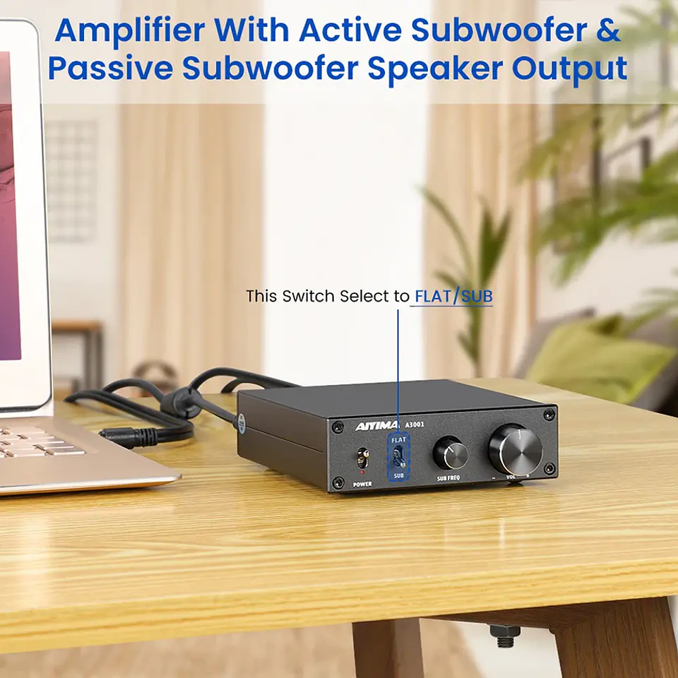 Amplificador Aiyima A3001 para Subwoofer 300W HIFI 8