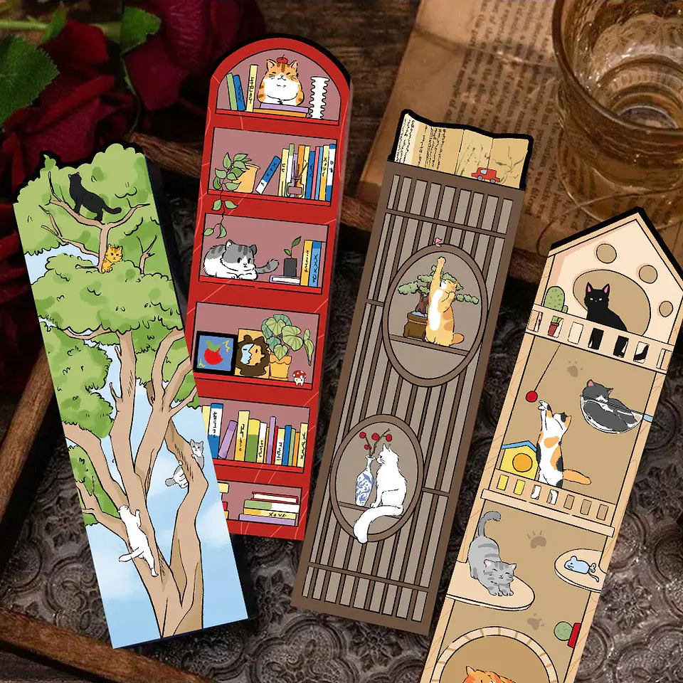 Set 30 Piezas Marcador de Página Libro Gatitos Divertidos Tiernos 2