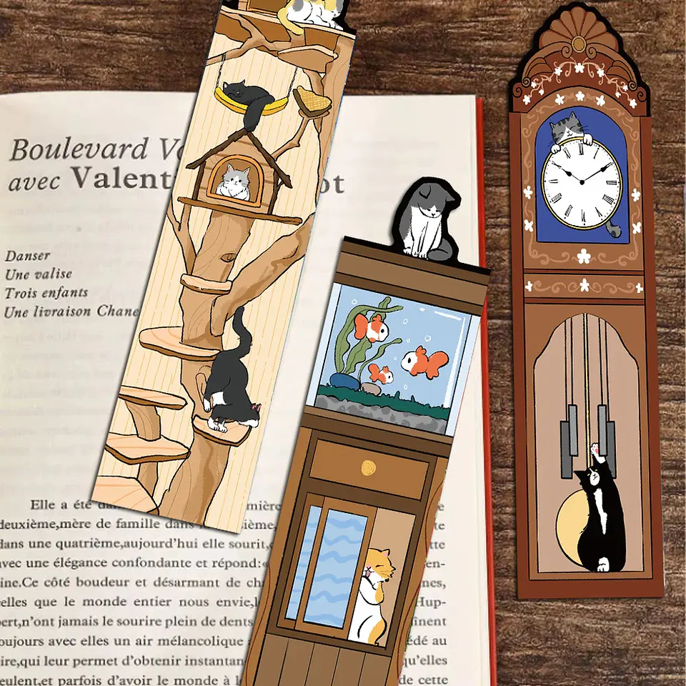 Set 30 Piezas Marcador de Página Libro Gatitos Divertidos Tiernos 3