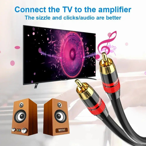 Cable RCA FSU Coaxial Digital Subwoofer 1m Audio Hifi 100cm negro y rojo 4