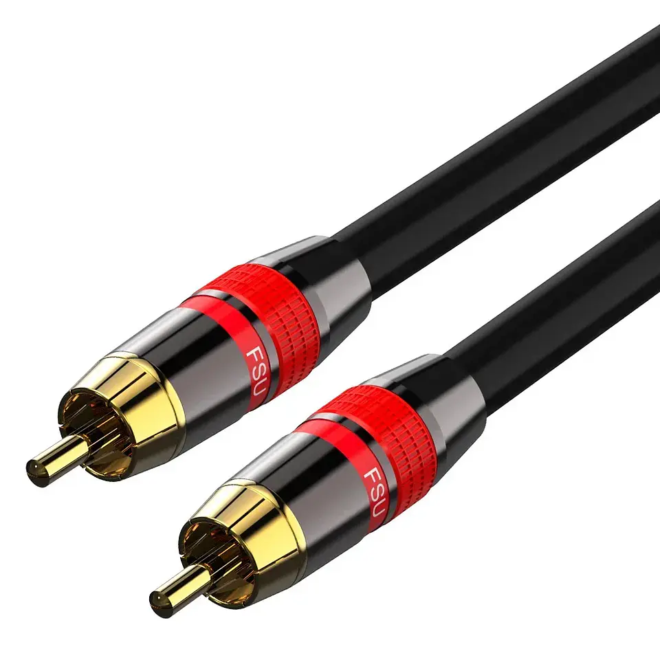 Cable RCA FSU Coaxial Digital Subwoofer 1m Audio Hifi 100cm negro y rojo 1