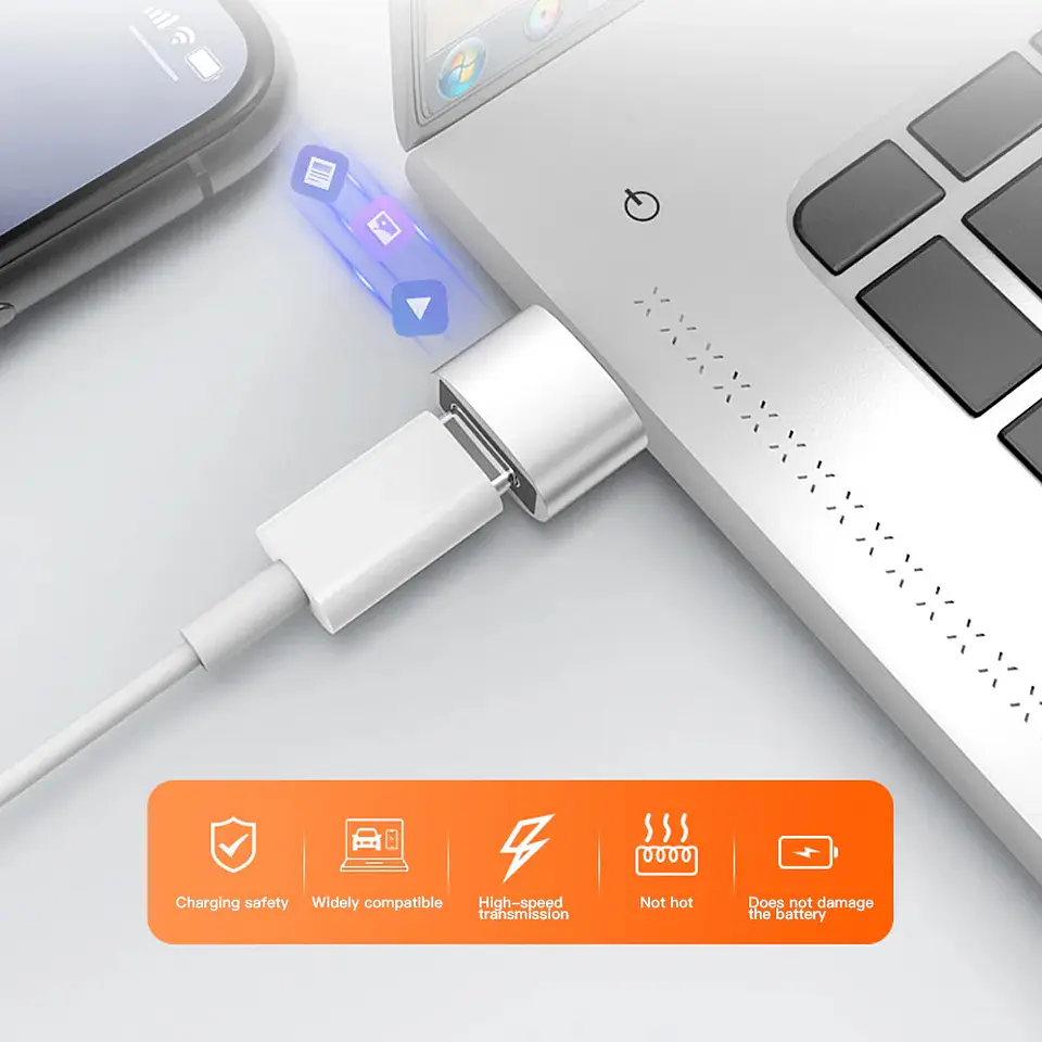 Adaptador USB Tipo C hembra a USB macho OTG Celular Notebook 4