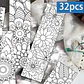 Set 32 marcador de Página flores dibujos para colorear - Miniatura 2