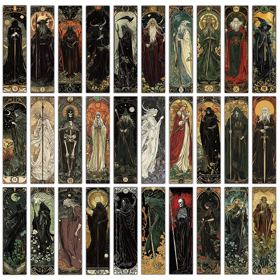 Set 30 Marcador de Página Estilo Gótico Oscuro Magia 7