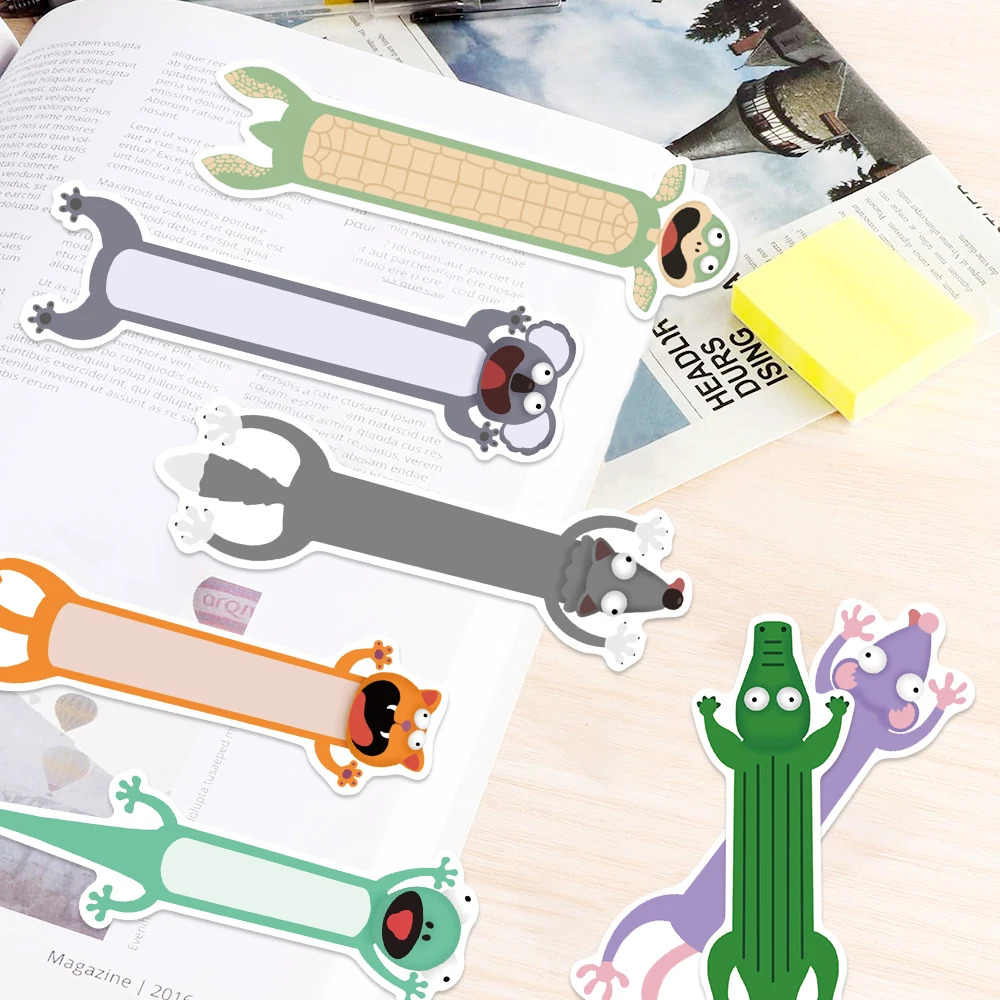 Set 30 Marcador de Página Dibujos Animales Divertidos Niños 4