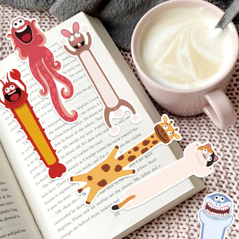 Set 30 Marcador de Página Dibujos Animales Divertidos Niños 5
