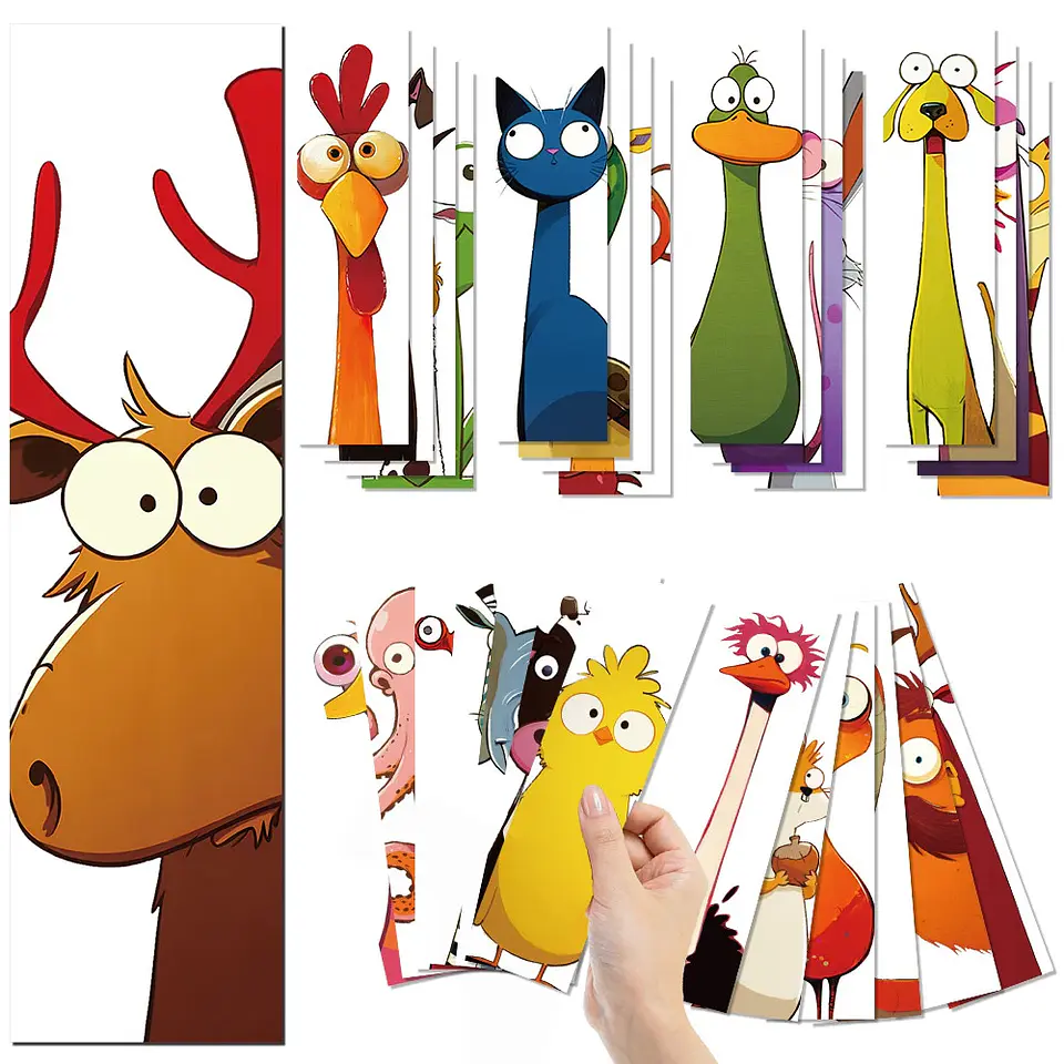 Set 30 Marcador de Página Animales Divertidos Coloridos 2