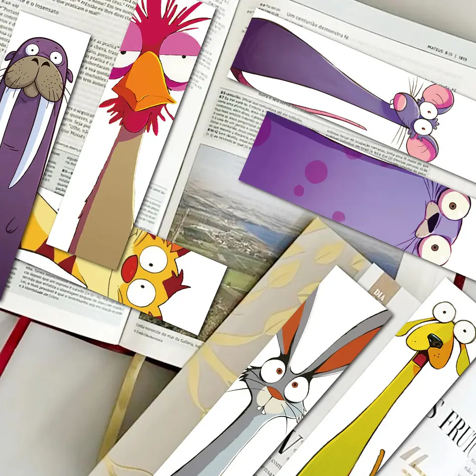 Set 30 Marcador de Página Animales Divertidos Coloridos 3