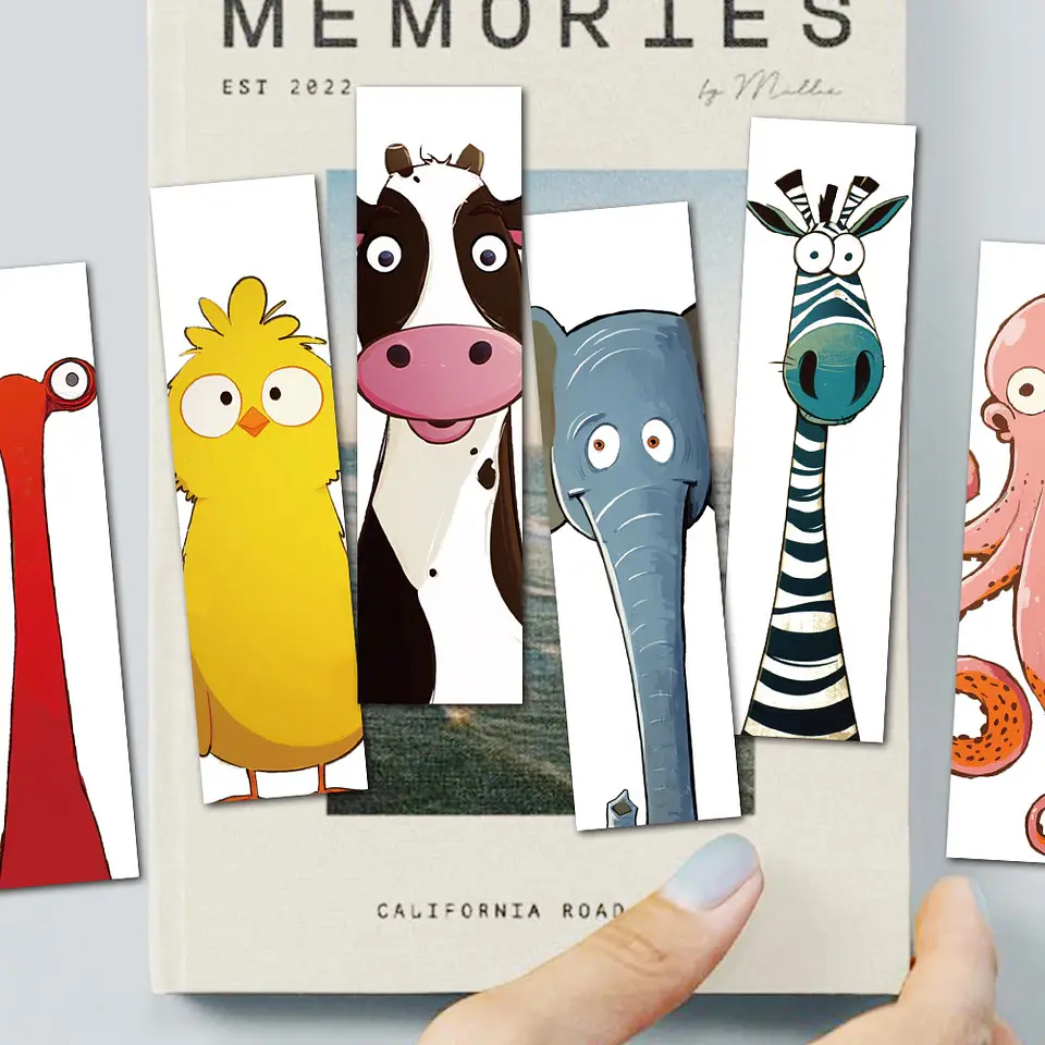 Set 30 Marcador de Página Animales Divertidos Coloridos 5