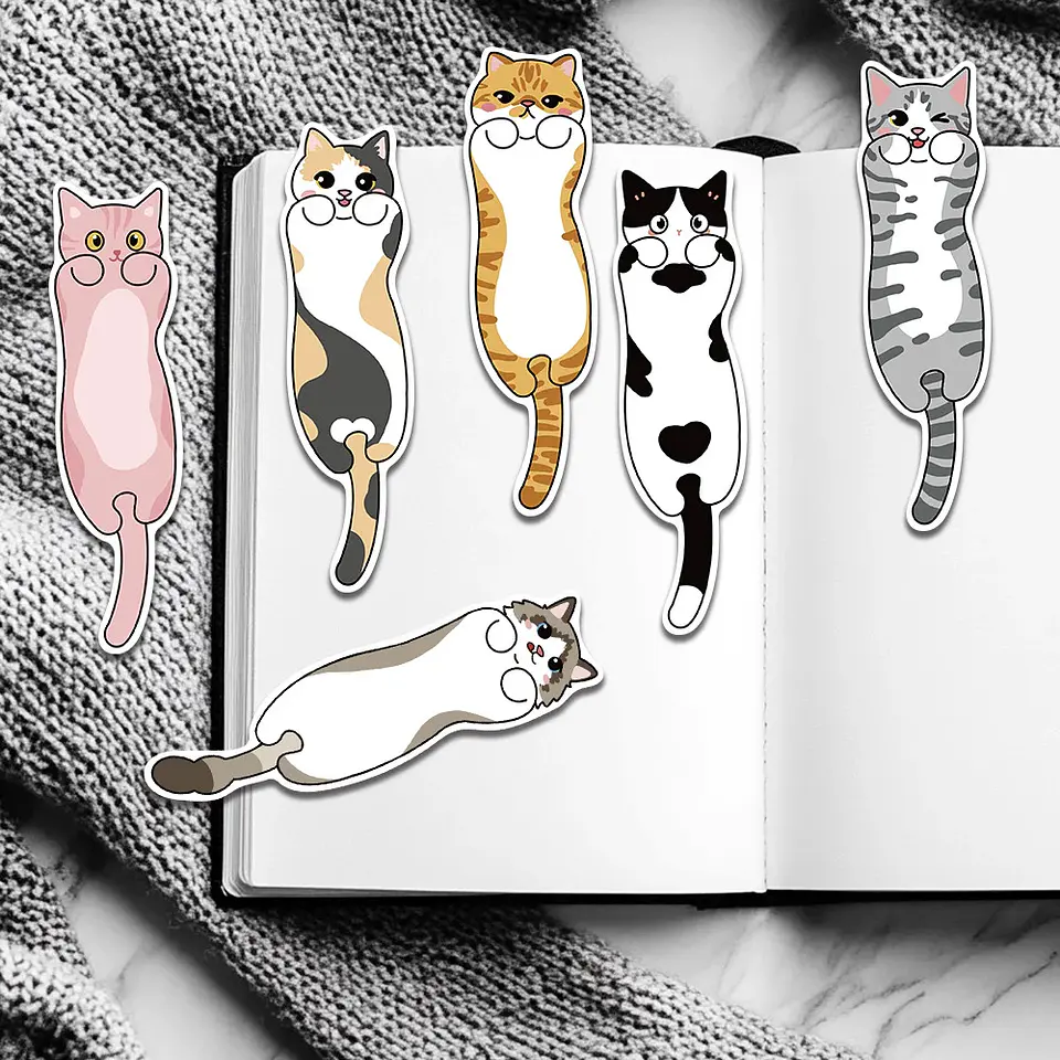 Set 30 Marcador de Página Gatitos Dibujos Animados Gatos 3