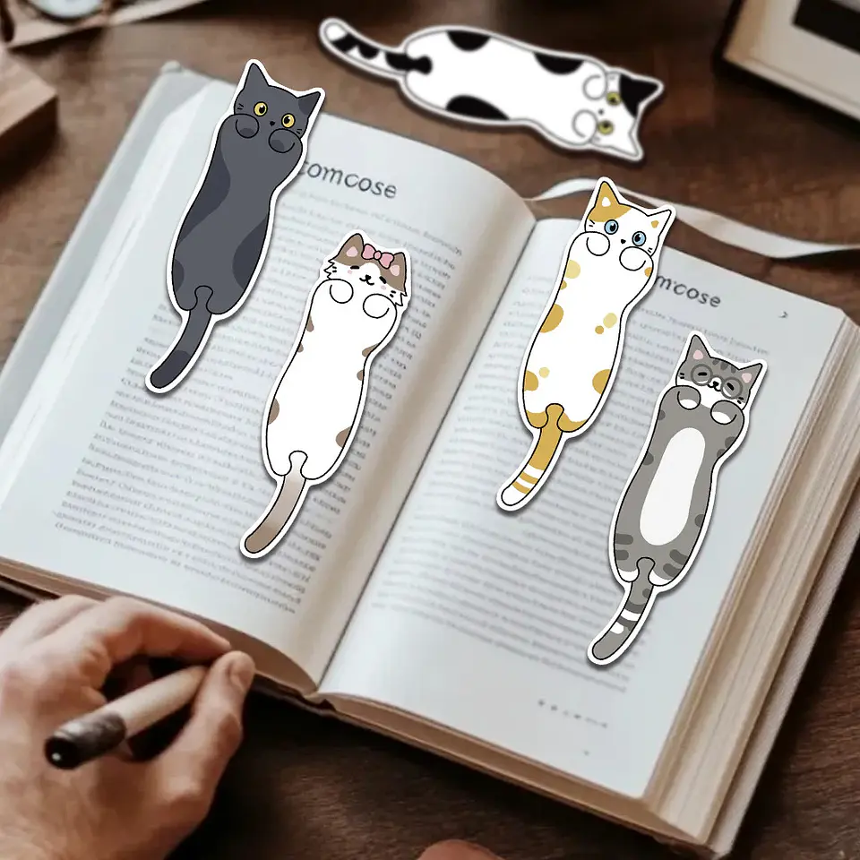 Set 30 Marcador de Página Gatitos Dibujos Animados Gatos 5