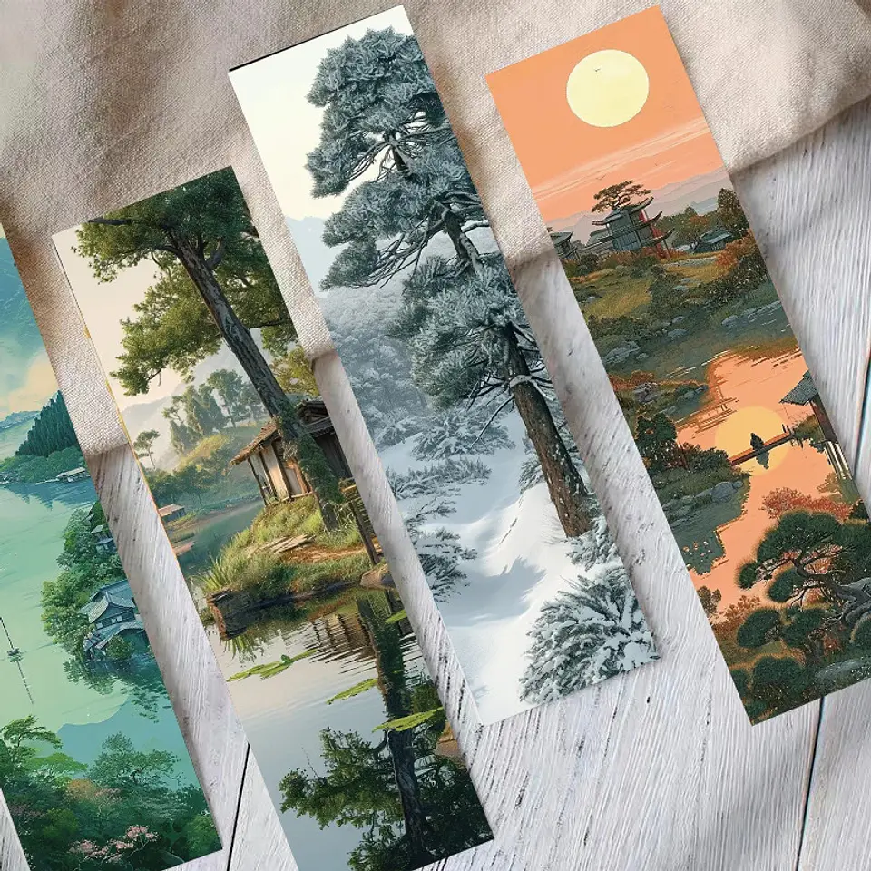Set 30 Marcador de Página Paisajes Lagos Arboles Montañas 2